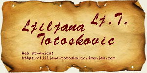 Ljiljana Totošković vizit kartica